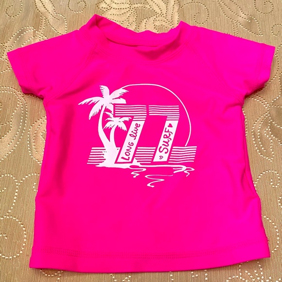 Little 77 by American Eagle Bright Pink Swim Shirt Size 0-3 M - Picture 1 of 4